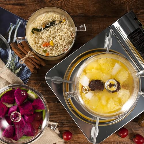 Glass Saucepan with Cover, 1.5L/50 OZ Heat-resistant Glass Cooking Pots, Glass Pots for Cooking on Stove Cookware Set Stovetop Pot for Soup, Pasta,& Baby Food (50 OZ) by Riavzau - Image 7