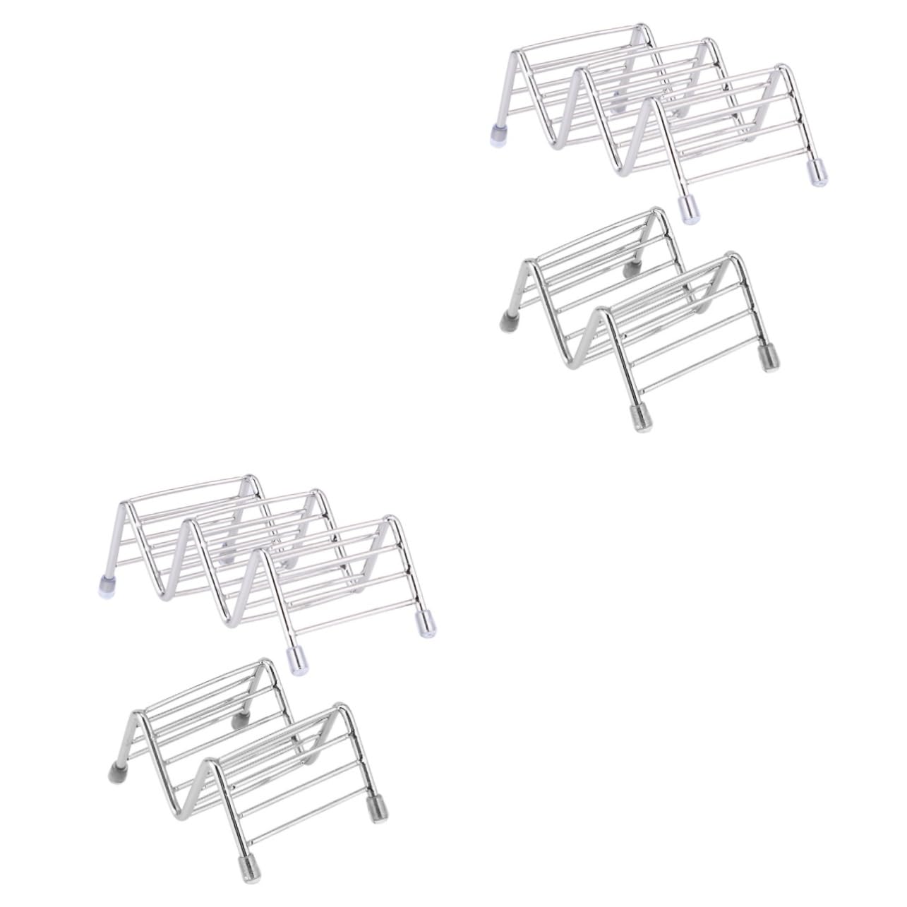 Cabilock 2 Series Soporte De Tacos Inoxidable De Servir Tortillas Estable Lavable Uso Casa Restaurantes 2 Piezas*2
