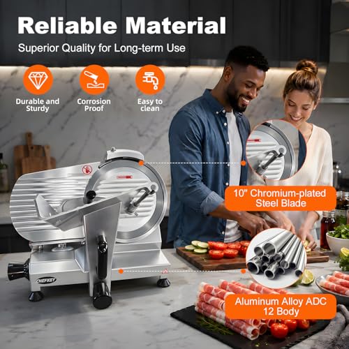 Image of Commercial Meat Slicer 10 inch Electric Food Slicer Frozen Meat