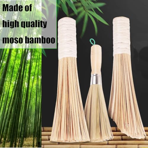 Image of 4 Pack Bamboo Pot Brush, Wok Cleaning Brush for Dishes, Pans, Cast Iron (Wooden-Lanyard)