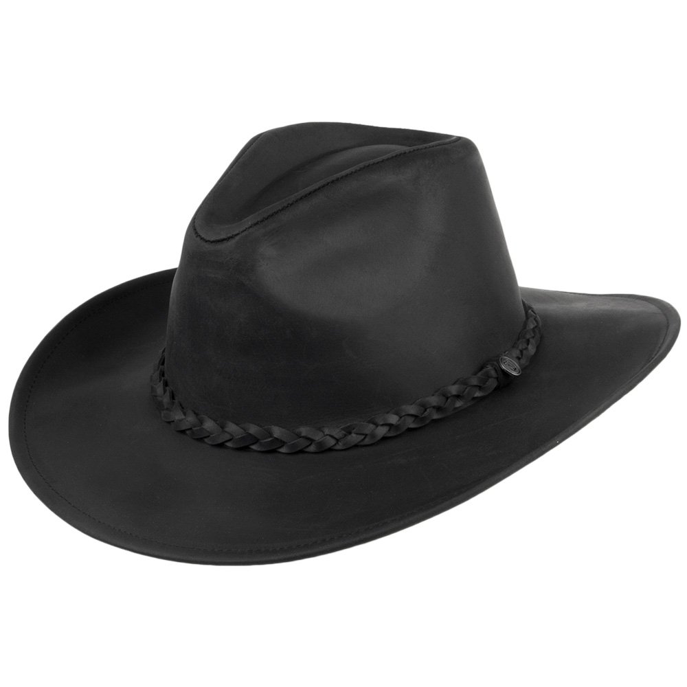 Jaxon & James Buffalo Leather Cowboy Hat - Black - X-Large
