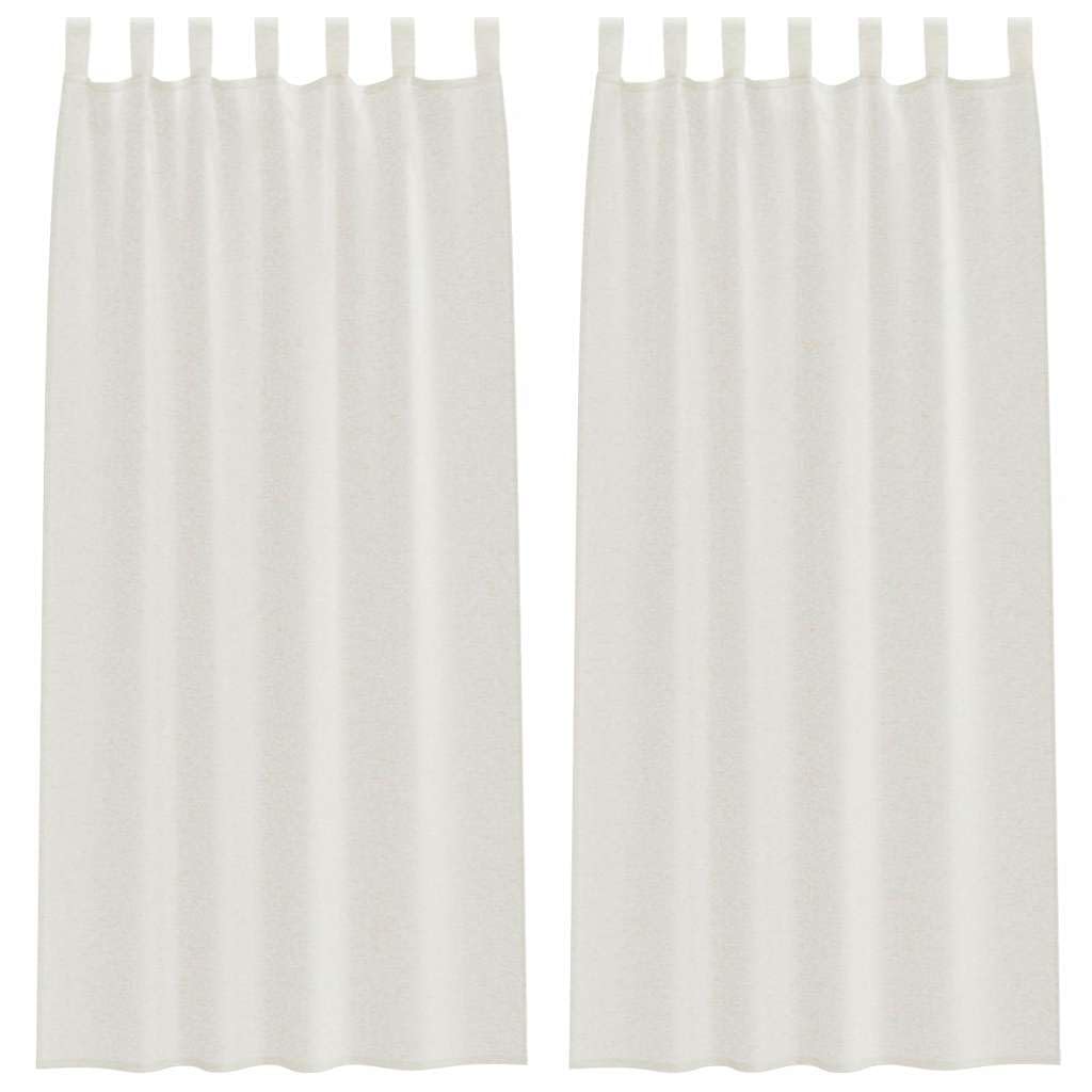 Rideaux en voile pour aménagement de la pièce lot de 2 œillets crème