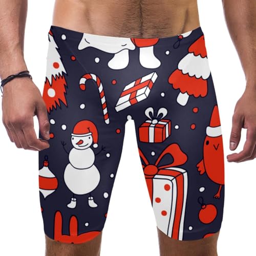 Pantalones cortos de natación para hombre con estampado navideño de conejo para playa