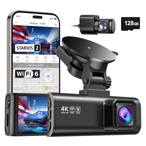 REDTIGER 4K Dash Cam Front Rear, STARVIS 2 Sensor, Free