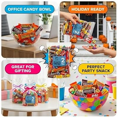 Chocolate Candy Variety Pack 2 LB Individually Wrapped Assorted Mini Bars | Bulk Candy Parties, Office & Gift Bags, Mother's Day - Ice Pack Included