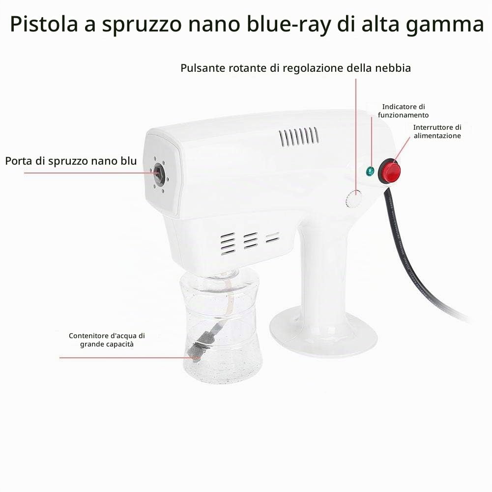 Pistola a Vapore Nano, Spray per Capelli Multifunzione da 260 ml Vapore per Capelli Nano Mister, Tinta per Capelli Tintore a Vapore Umidificatore Strumento per la Cura dei Capelli per Parrucchiere(EU)
