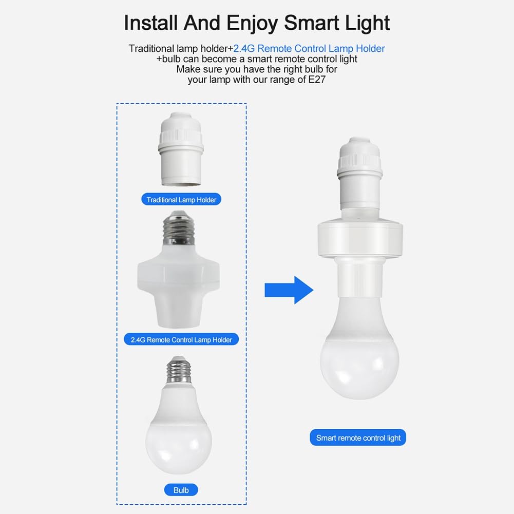 E27 Télécommande sans Support de Lampe Adaptateur D'Ampoule Intelligente Support de Lampe LED Dispositif Intelligent pour Ampoule LED