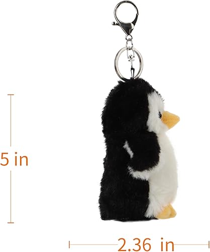 Miniatura 2 de Apricot Lamb Lindos juguetes antárticos de peluche de pingüino negro de peluche llavero suave para bolsa de niños, bolso, mochila y bolso (5