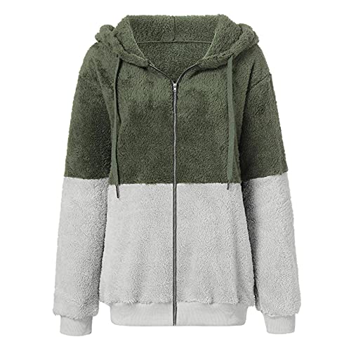Clothbest Zip Up Hoodies For Women, Clothes For Women Sherpa Jacket Fur Coats Cute Tops Comfy Hoodie Plus Size Jackets For Women 4X-5X 1129 #TOP2