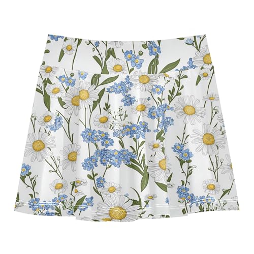 Girls Athletic Skirt with Built in Shorts Flowy Scort Skirt Little Girl Pleated Skirt for Kids with Pockets