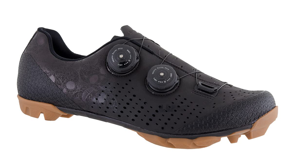 LUCK Zapatillas MTB Galaxy Calaveras. Zapatos Ciclismo Montaña para Hombre y Mujer. Suela de Carbono. Doble Cierre Rotativo ATOP. Calzado Bicicleta MTB