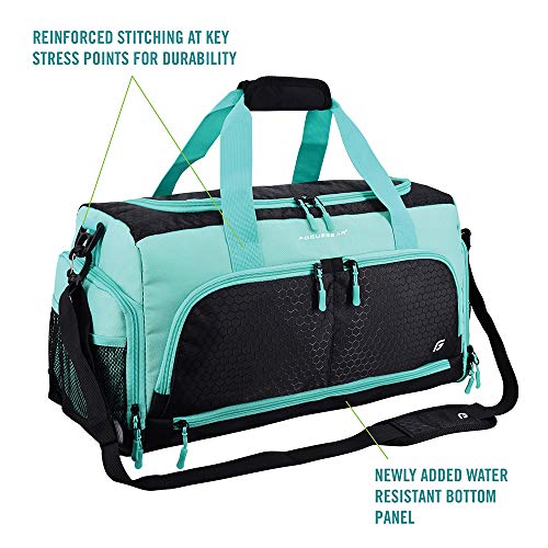 Ultimate Gym Bag 2.0: The Durable Crowdsource Designed Duffel Bag with 10 Optimal Compartments Including Water Resistant Pouch (Teal, Medium (20