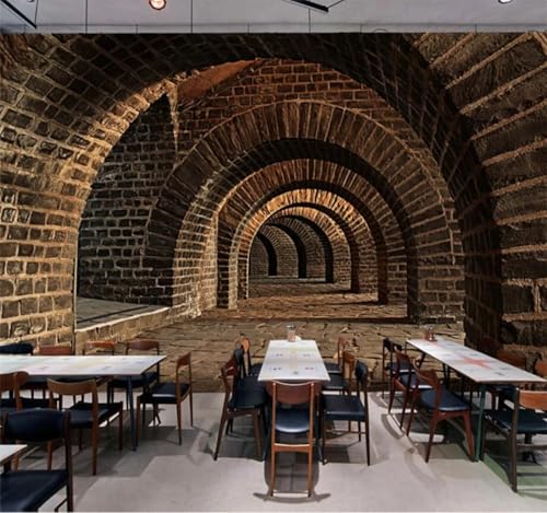 Tzxztt Retro Tridimensional Túnel Extensión Espacial Arte Papel Pintado 3D Seda Texturizada Primera Calidad Neutros Material Ideal Para SalóN Dormitorio-430cm×300cm