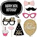 Big Dot of Happiness Chic 16th Birthday - Pink, Black and Gold Photo Booth Props Kit 20 Count