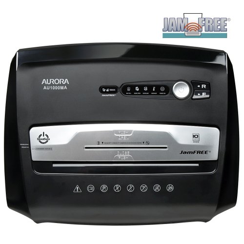 Image of Aurora High Security JamFree AU1000MA 10-Sheet Micro-Cut Paper /CD /Credit Card Shredder with Pull-Out Wastebasket