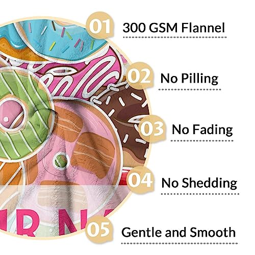 Girls Blanket - 30"x40" Cute Donut Throw Blanket Gifts for Kids & Adults - Personalized Colorful Soft Fuzzy Doughnut Blanket for Couch & Office