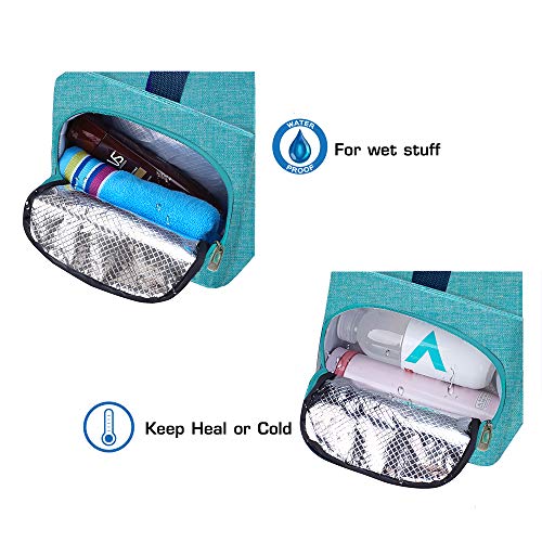 Rotot Sport Duffel Bag, Gym Bag with Waterproof Shoe Pouch, Weekend Travel Bag with a Water-resistant Insulated Pocket (33L) (Teal)