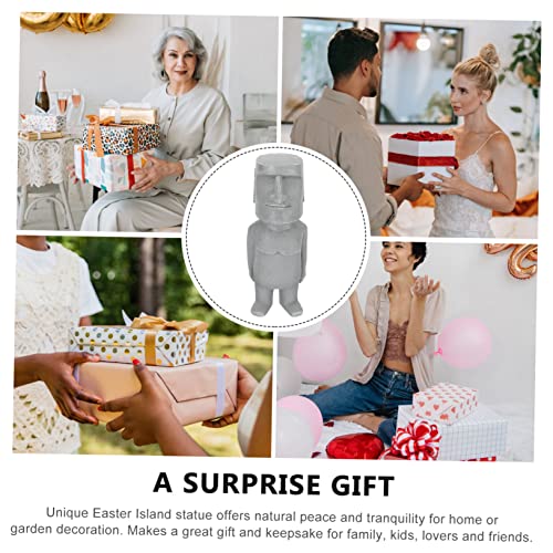 Yardwe Stone Statue Home Accessories Norse Decor Car Decoration Moai Stonehenge Easter Island Head Sculpture Moai Sculpture Landscape Moai Desktop Tiny Moai Statues Car Moai Statues Grey #TOP2