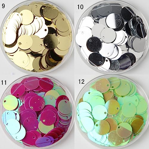 Queenbox 150pcs 10mm Flat Round Bling Sequin with Hole, Loose Paillettes Spangles Beads for Halloween Christmas DIY Arts Craft Garment, Orange4