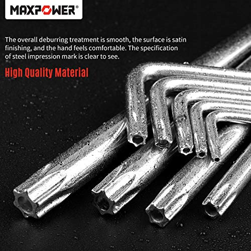 MAXPOWER Set di 9 Chiavi Torx, Esagonali per Auto