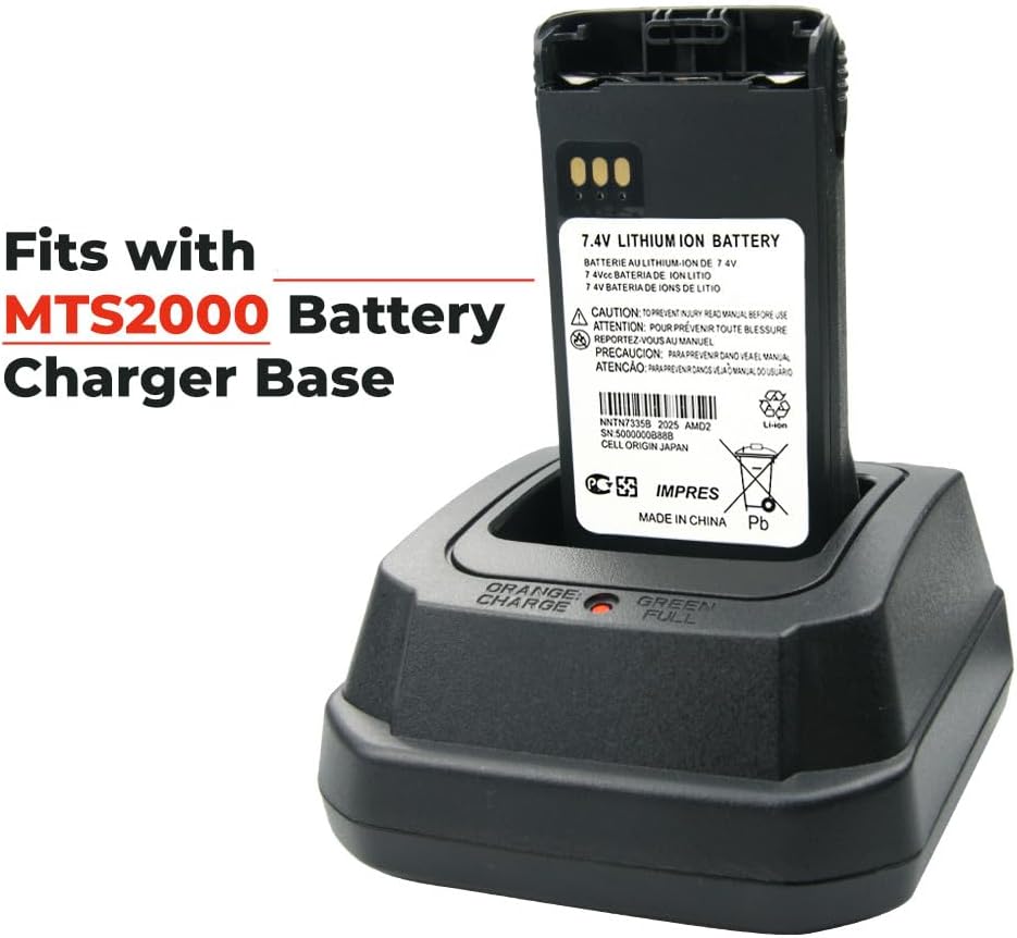 2X NNTN7335B IMPRES Rechargeable Battery for XTS1500 XTS2500 PR1500 MT1500 Two Way Radios Li-ion Battery with Belt Clip(2800mAh)