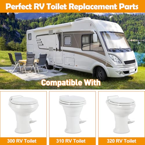 Image of Wayona RV Toilet Seal Kit and 3 Inch RV Toilet Flange for 300 310 320 RV Toilets, RV Toilet Replacement Parts for 385345892 RV Floor Flange, 385311658 Flush Seal and 385311652 Base Seal Black