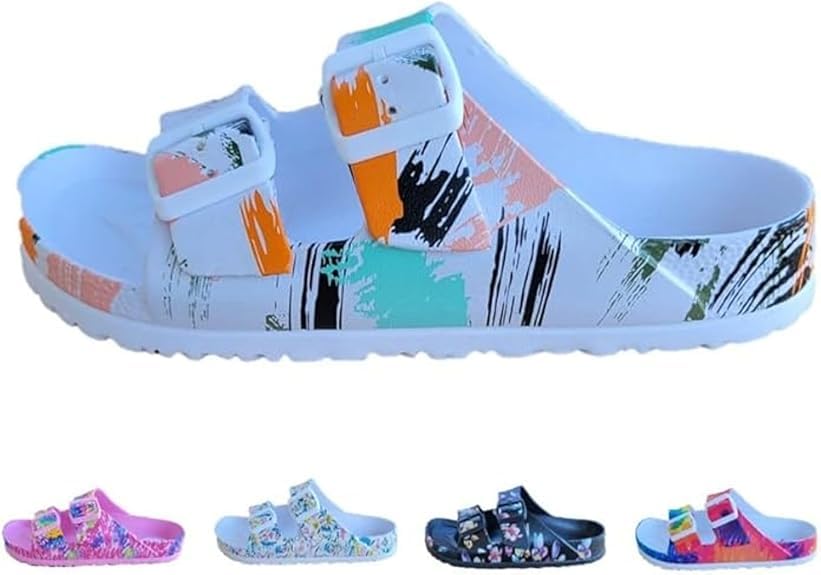 Magiko Slip-On Casual Slides Sandals EVA Double Buckle Adjustable Comfortable Light Weight Slides