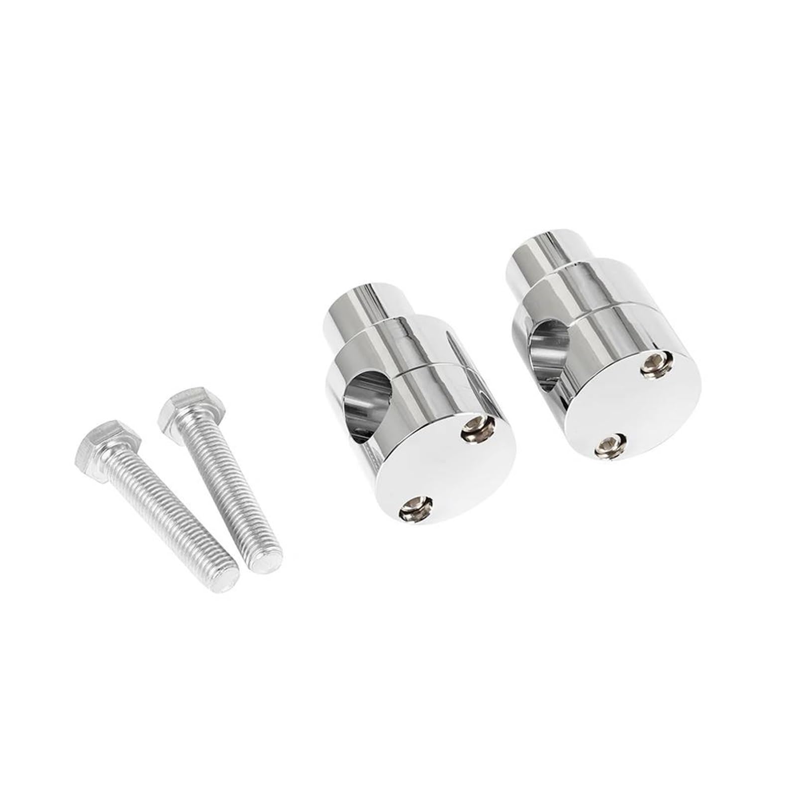 Elevadores Manillar Motocicleta Kit Abrazadera para Elevador Manillar Motocicleta Universal 22 Mm Y 25 Mm Manillar 1'' Y 7/8'' Color Negro Y Cromado Elevador Manillares Moto(Chrome 22mm)