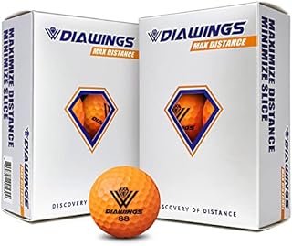 Diawings Max Distance Golf Balls for Maximum Distance, Anti Slice, Low Spin, Straight Shots | Half Dozen X 2, 12 Balls | White, Pink, Orange, Yellow (Orange)