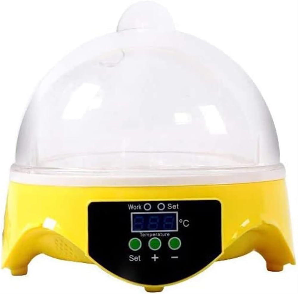 Mini 7 inkubator do jaj Inkubator drobiu Automatyczna kontrola temperatury Wylęgarnia jaj z cyfrowym ekranem LED Maszyna do wylęgu drobiu z tacą na jajka