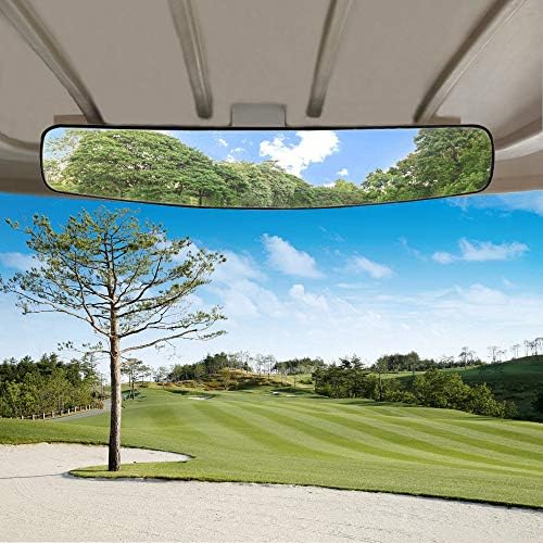 WLOOD Golf Cart Rear View Mirror 16.5 Inch Extra Wide Panoramic Golf Cart Rear View Mirror Fit for EZGO, Yamaha, Club Car(Golf Cart Mirror)