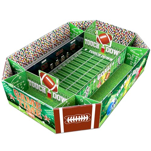 Football Party Supplies Kit, Large Snack Stadium, Football Plates...