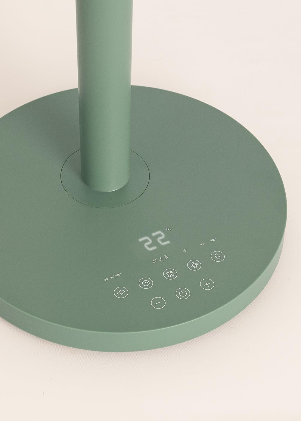CREATE / AIR STAND 3D / Ventilador de pie con oscilación 3D ultrasilencioso verde sage/Cobertura de aire 3D, altura regulable, 12 velocidades, base antideslizante, 30W