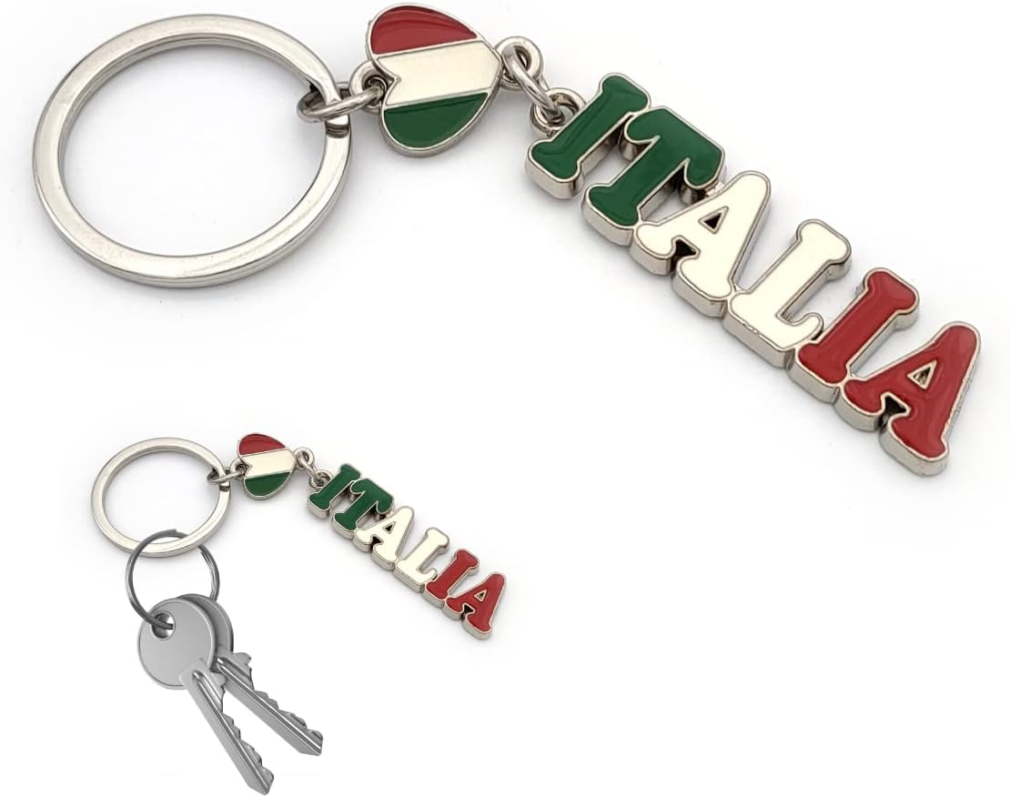 Vlag van Italië sleutelhanger, voetbal sleutelhouder, stoffen