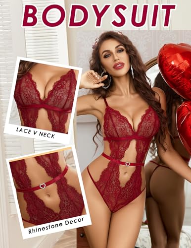  Women's One Piece Lace Bodysuit - image 2