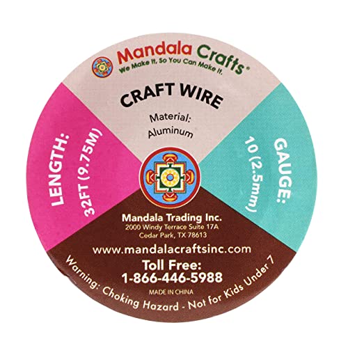 image for Mandala Crafts 10 Gauge Anodized Aluminum Craft Wire for Jewelry Makin