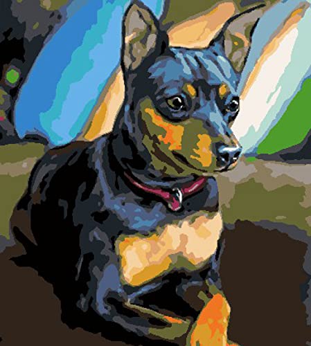 Point de croix pré-imprimé chiot, idée de cadeau de Noël pour débutant