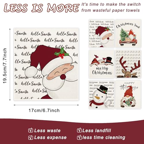 Paños de cocina suecos lavables de Navidad y toallas de algodón reutilizables 3