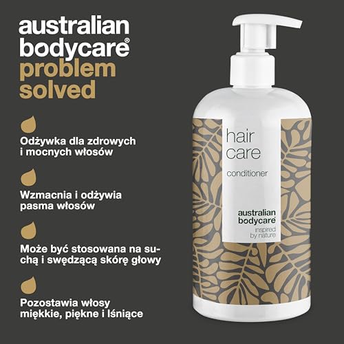 Australian Bodycare Hair Care, 500ml | Odżywka do podrażnionej skóry głowy i łupieżu | Pielęgnacja włosów suchych zniszczonych i łupieżu | z 100% Olejkiem z Drzewa Herbacianego | 100% wegańska
