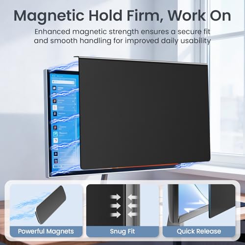 Image of Magnetic 32 Inch Privacy Screen Filter for Computer monitor 16:9 Aspect Ratio,Removable Anti Blue Light shield with Eye Protection,Hanging Anti-Spy Protector PC