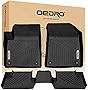 OEDRO Floor Mats Compatible for 2015-2022 Jeep Cherokee (Not for Grand Cherokee), Black TPE All-Weather Guard 1st and 2nd Row Custom Fit Liners