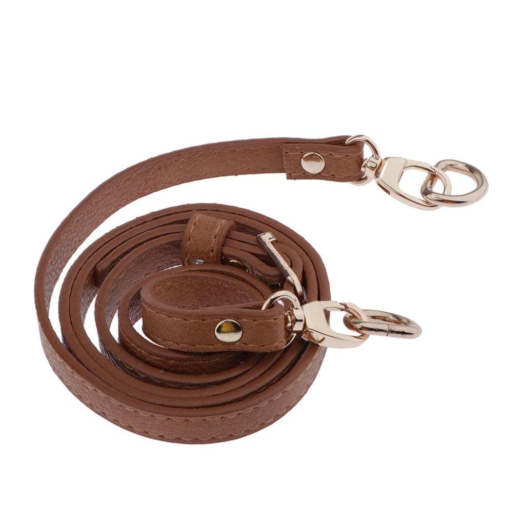 Adjustable Leather Bag Strap Replacement for Bag Making Brown- Gold Buckle-image-49