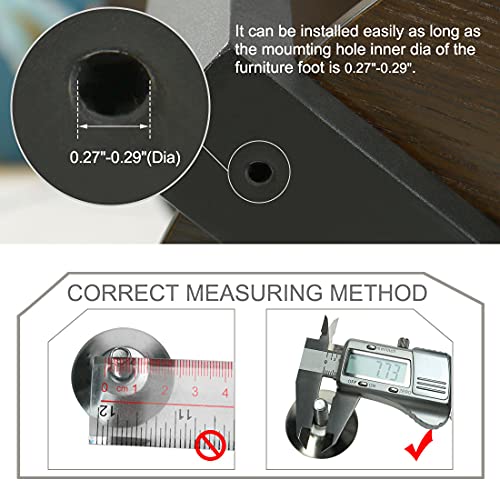 sourcingmap M8 x 18 x 38mm Furniture Leveling Feet Adjustable Leveler Floor Protector for Table Desk Leg 4 Pack - Image 3