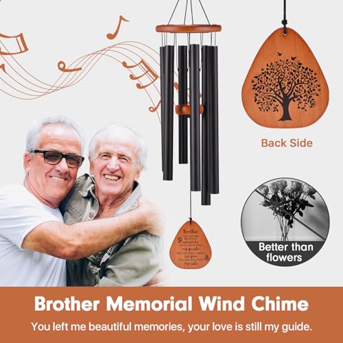 Image of AMBOBE Memorial Gifts for Loss of Brother, 32 inch Memorial Wind Chimes for Loss of Brother Sympathy Gifts, Remembrance /Bereavement Gifts for Loss of Brother, Windchimes in Memory of Brother