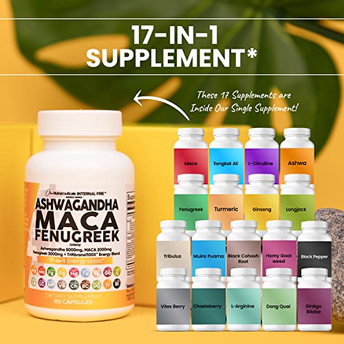 Ashwagandha-5000mg-Maca-Root-2000mg-Fenugreek-3000mg-Supplement-with-Tongkat-Ali-Ginseng-Assists-Stress-Mood-Thyroid-Health-Capsules-Pills-Caps-USA-60-Count