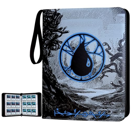 Image of 9 Pocket Card Binder, 720 Double Sided Pocket Trading Card Binder, Premium PU Card Collector Album,Card Folder for MTG /YGO /PTCG /Game Cards(Blue)