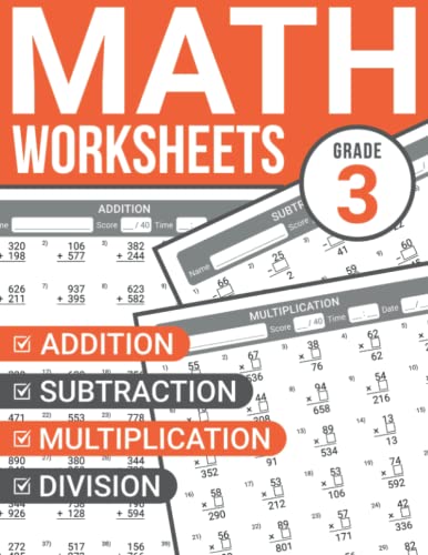 3rd Grade Math Worksheets: Addition, Subtraction, Multiplication, and Division Exercises for Kids Ages 7-9