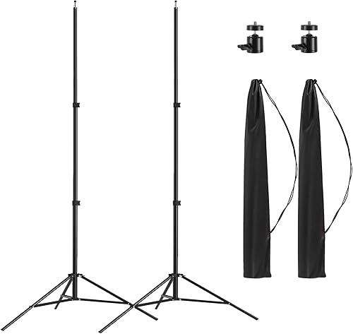 2 Pack Aluminum Light Photography Tripod Stand with Case,Altson 7 Feet Portable Photo Video Tripod Stand for Speedlight, Flash, Softbox, Umbrella,