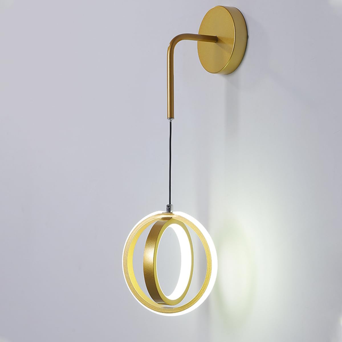 XANAYXWJ Applique da Parete Lampada da Lettura Decorativa da Comodino in Alluminio Nero Opaco Lampada da Lettura per Interni Dispositivo di Illuminazione a LED per Soggiorno (Luce Bianca)