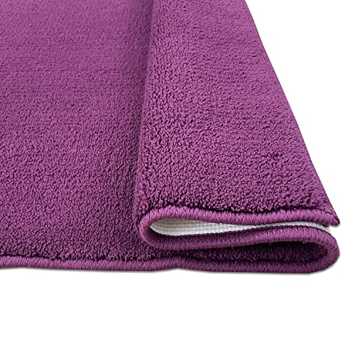 Image of Welspun Premium Bath Mats Small for Hall, Bedroom & Living Room | Solid Design | Anti Skid | High Durability | Stain Resistant | Machine Tufted | (2 x 2 ft Fts, Dark Red)